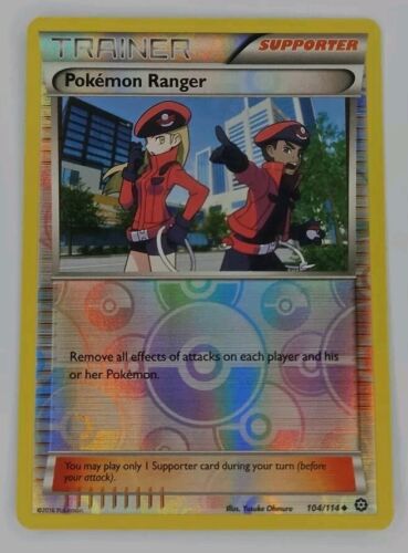⚡ Pokemon TCG - 104/114 Pokemon Ranger - Reverse Holo - Uncommon - Steam Siege