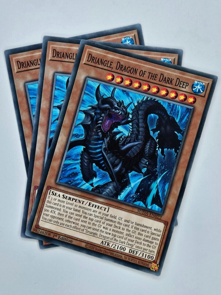 ㊙️ Yu Gi Oh - 3X SUDA-EN022 Driangle, Dragon Of The Dark Deep - Supreme Darkness