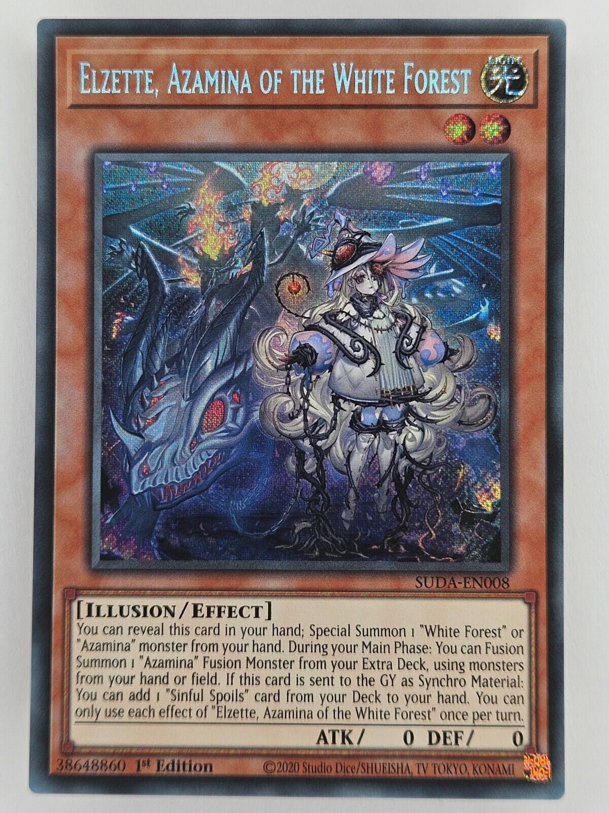 ㊙️ Yu Gi Oh - SUDA-EN008 Elzette, Azamina of the White Forest - Secret Rare