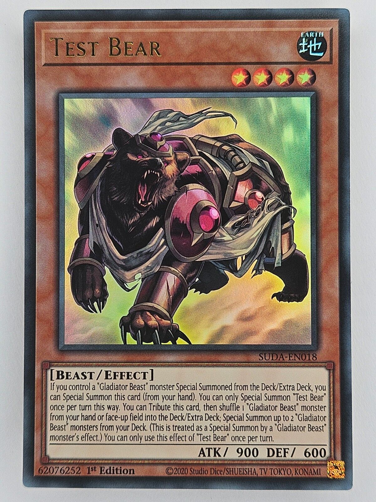 ㊙️ Yu Gi Oh - SUDA-EN018 Test Bear - Ultra Rare - Supreme Darkness
