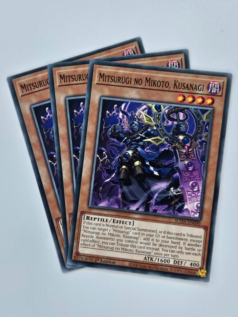 ㊙️ Yu Gi Oh - 3X SUDA-EN090 Mitsurugi No Mikoto, Kusanagi - Supreme Darkness