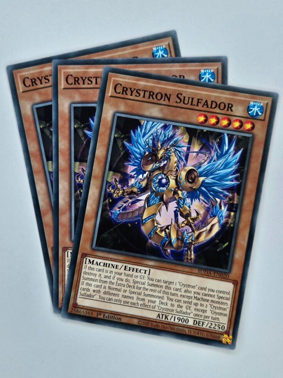 ㊙️ Yu Gi Oh - 3X SUDA-EN020 Crystron Sulfador - Supreme Darkness