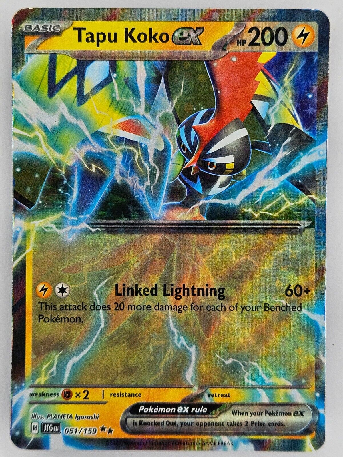 ⚡️ Pokemon TCG - 051/159 Tapu Koko EX - Double Rare - Journey Together