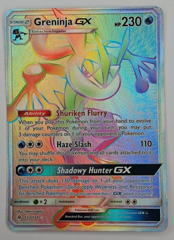 ⚡ Pokemon TCG - 133/131 Greninja GX - Secret Rainbow Rare - Forbidden Light