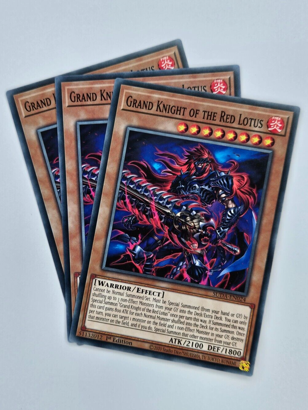 ㊙️ Yu Gi Oh - 3X SUDA-EN024 Grand Knight Of The Red Lotus - Supreme Darkness