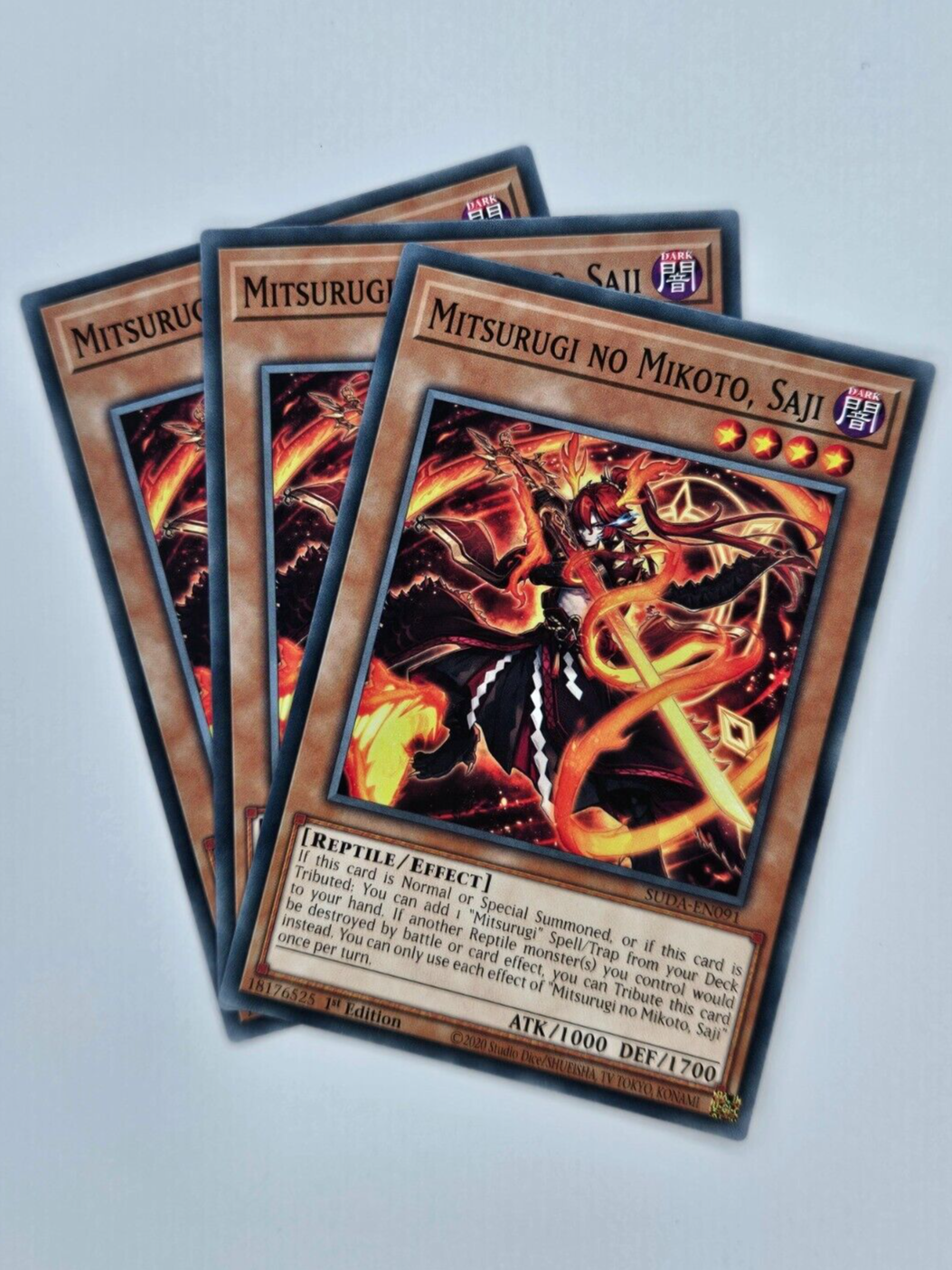 ㊙️ Yu Gi Oh - 3X SUDA-EN091 Mitsurugi No Mikoto, Saji - Supreme Darkness