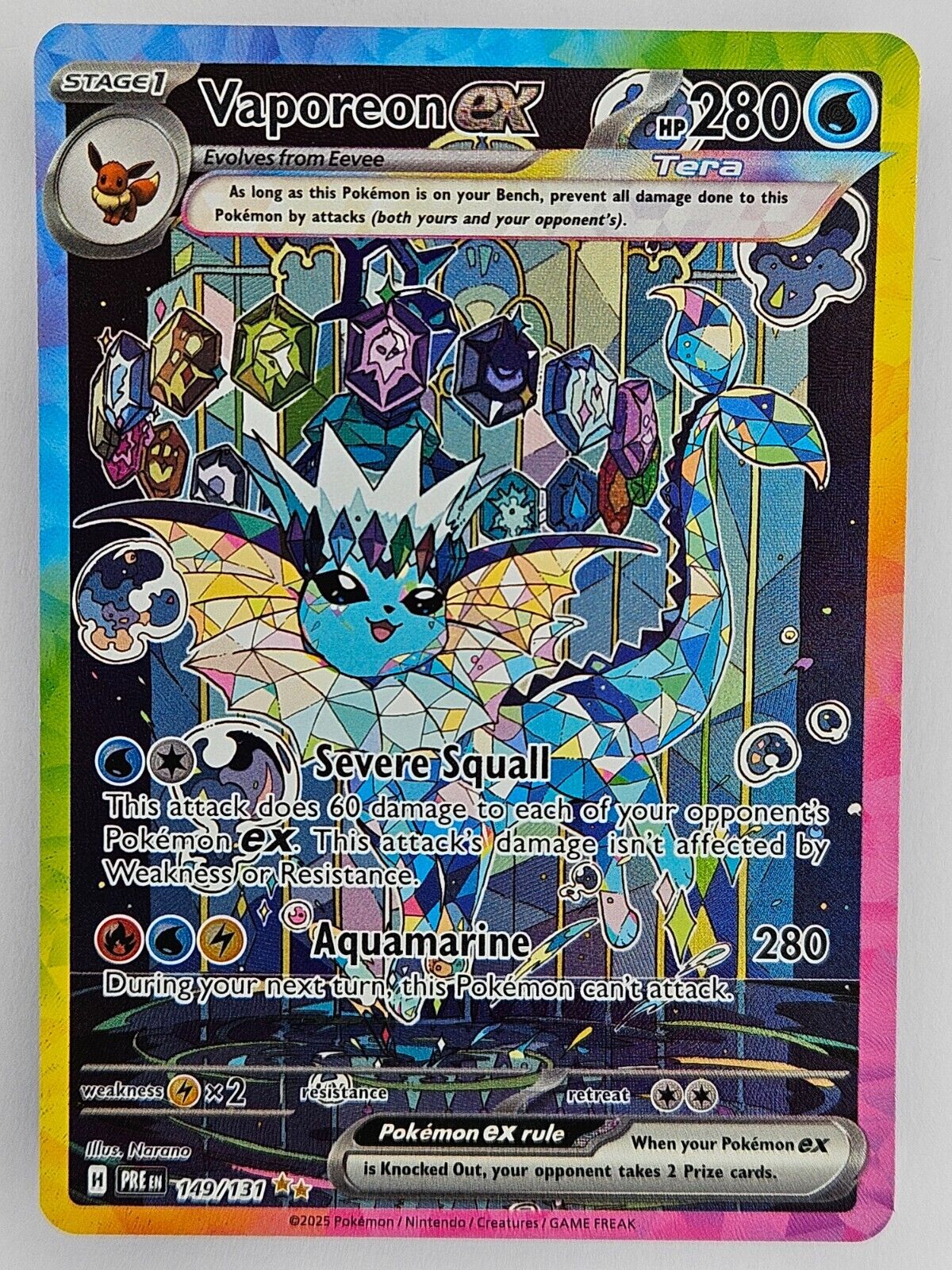 ⚡️ Pokemon TCG - 149/131 Vaporeon EX - Special Illustration Rare - Prismatic Evo