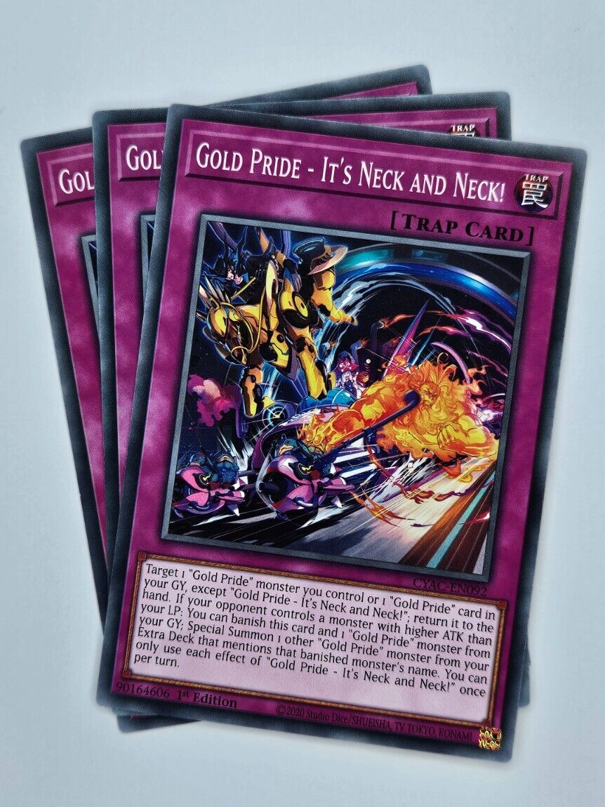 ㊙️ Yu Gi Oh - 3X CYAC-EN092 Gold Pride - It's Neck and Neck - Cyberstorm Access
