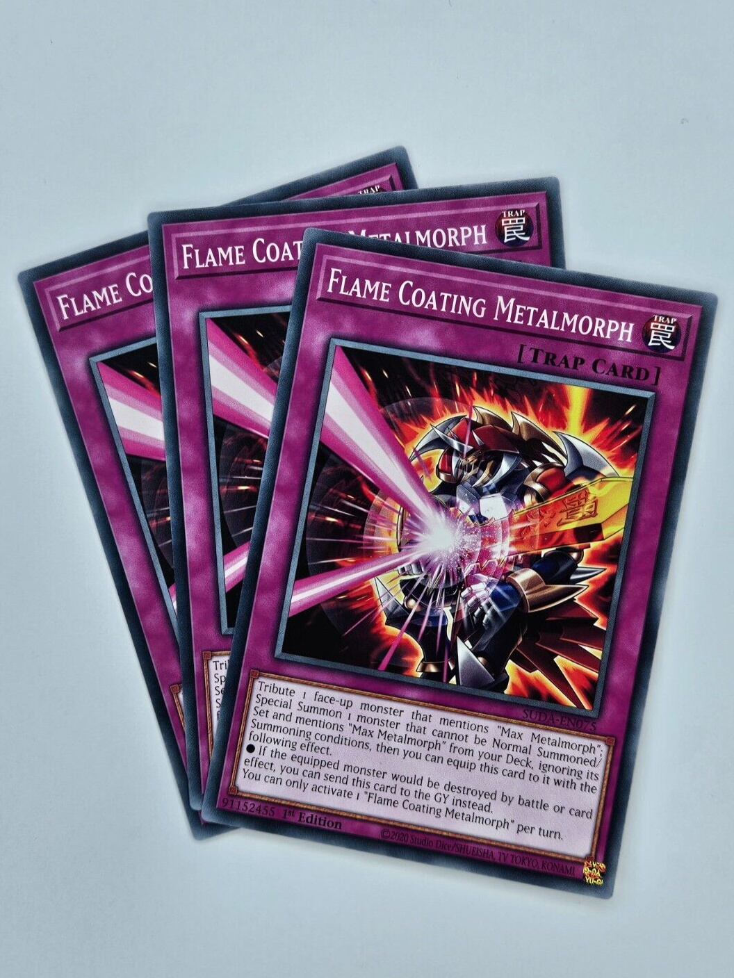 ㊙️ Yu Gi Oh - 3X SUDA-EN075 Flame Coating Metalmorph - Supreme Darkness