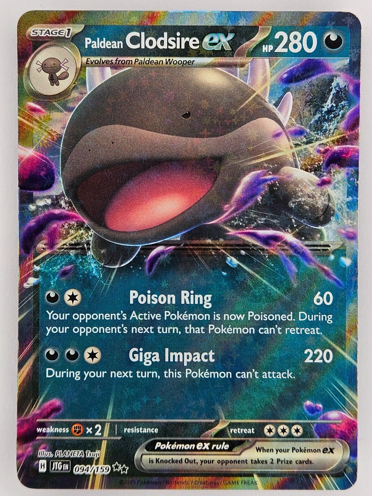 ⚡️ Pokemon TCG - 094/159 Paldean Clodsire EX - Double Rare - Journey Together