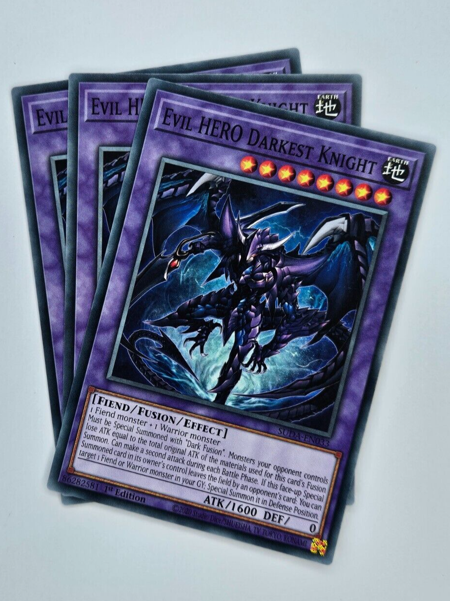 ㊙️ Yu Gi Oh - 3X SUDA-EN033 Evil Hero Darkest Knight - Supreme Darkness
