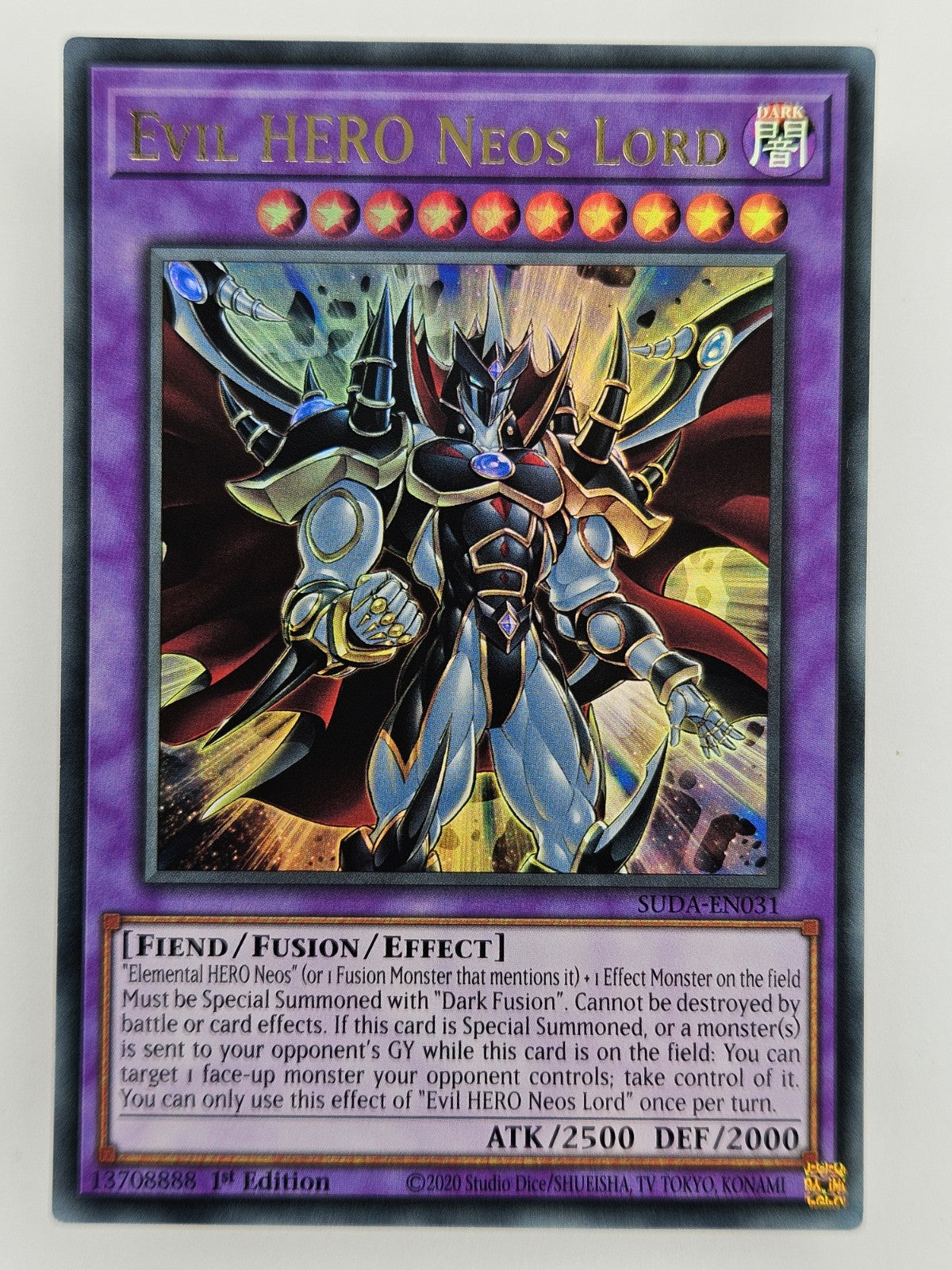 ㊙️ Yu Gi Oh - SUDA-EN031 Evil HERO Neos Lord - Ultra Rare - Supreme Darkness
