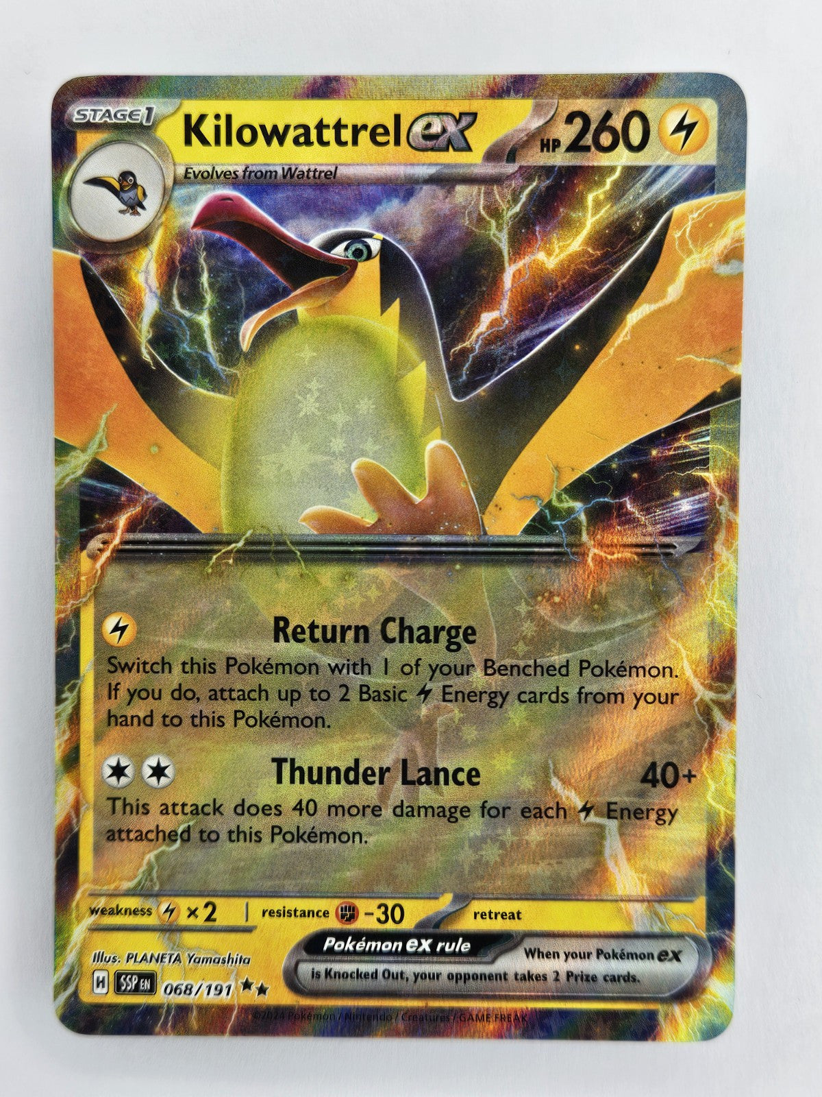 ⚡️ Pokemon TCG - 068/191 Kilowattrel EX - Double Rare - Surging Sparks