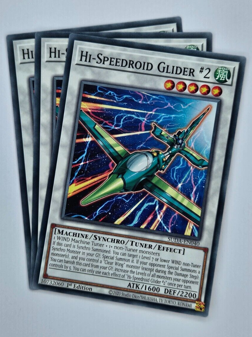 ㊙️ Yu Gi Oh - 3X SUDA-EN040 Hi-Speedroid Glider #2 - Supreme Darkness